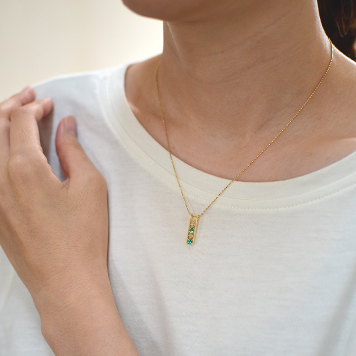umu -アム- FINE JEWELRY STUIDIOK18 エメラルド ダイヤモンド ペンダントトップ 「blonda」pn0504_i3.jpg