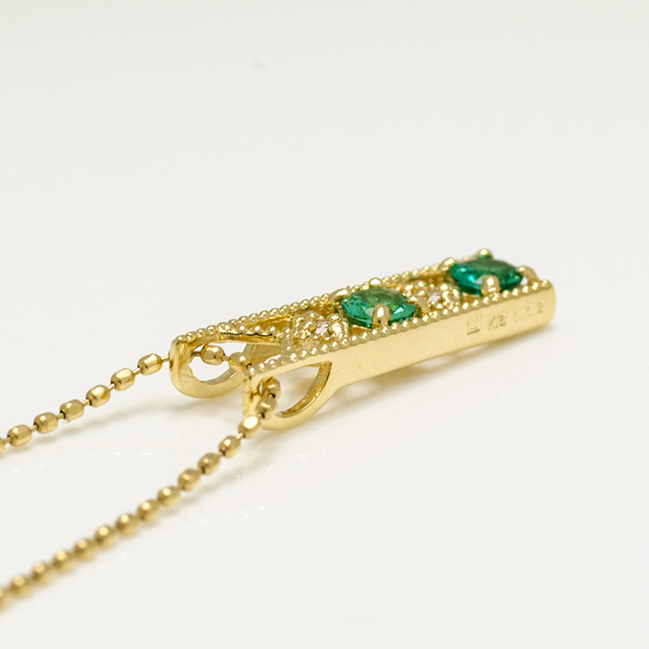 umu -アム- FINE JEWELRY STUIDIOK18 エメラルド ダイヤモンド ペンダントトップ 「blonda」pn0504_s.jpg