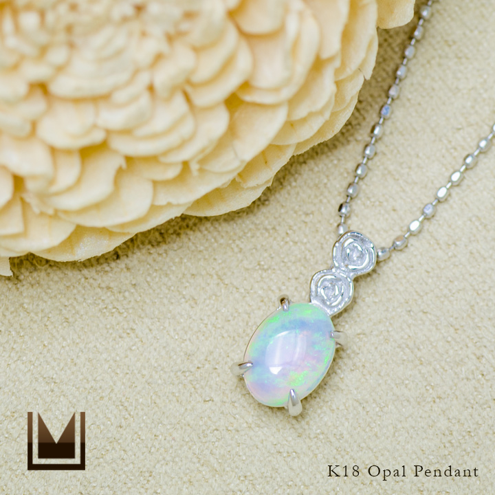 umu -アム- FINE JEWELRY STUIDIOK18 オパール バラモチーフ ペンダントトップ 「rosa」pn0510_1.jpg