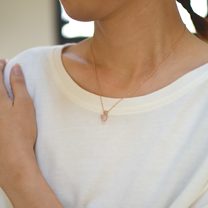 umu -アム- FINE JEWELRY STUIDIOローズクォーツ ハート ペンダントトップ 「tipetto」pn0516_i3.jpg