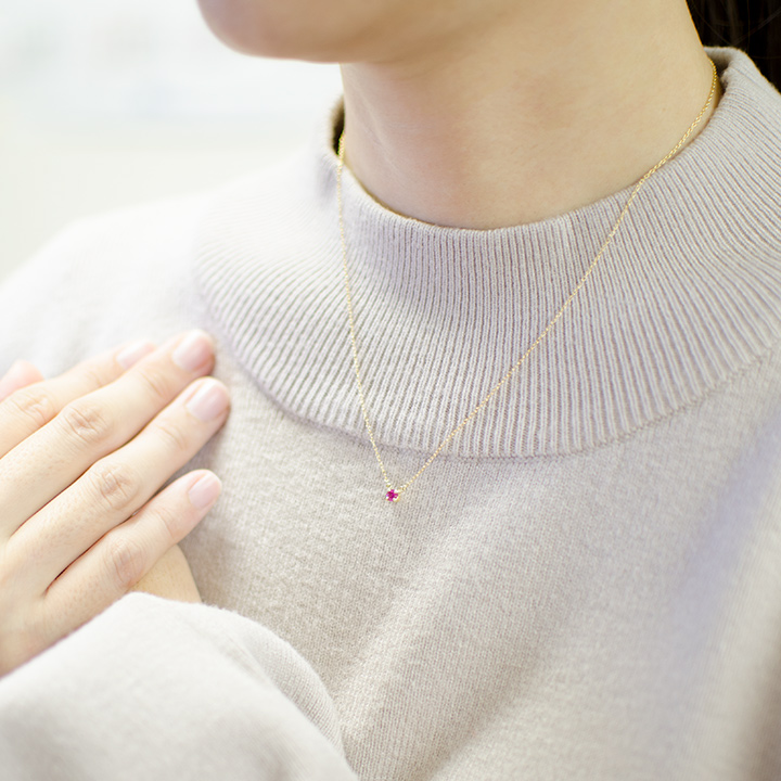 umu -アム- FINE JEWELRY STUIDIOK18 ルビー ネックレス 「luna」pn0559_i3.jpg