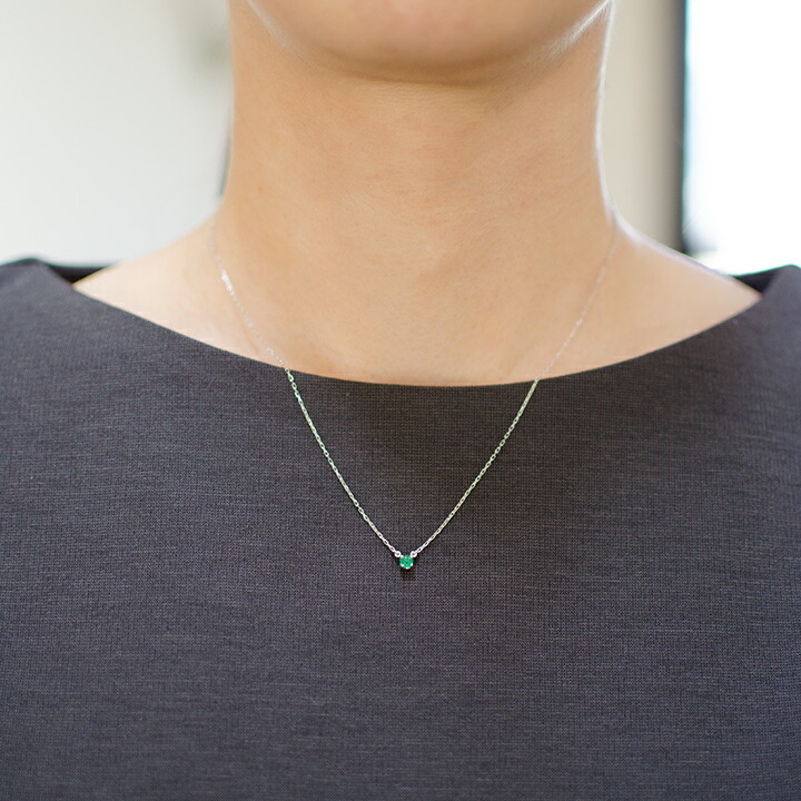 umu -アム- FINE JEWELRY STUIDIOカボション エメラルド ネックレス 「luna」pn0563_i2.jpg