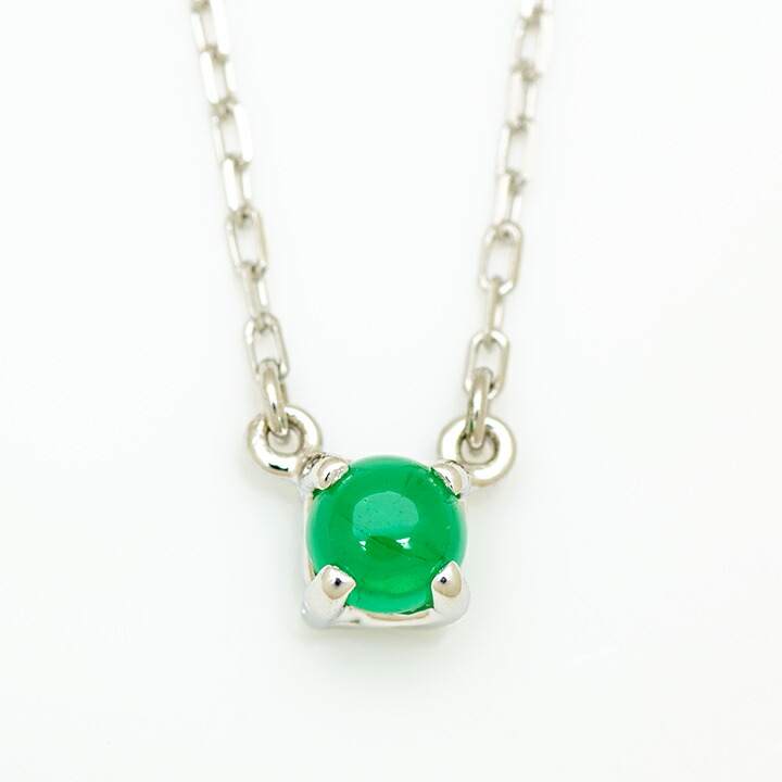 umu -アム- FINE JEWELRY STUIDIOカボション エメラルド ネックレス 「luna」pn0563_m.jpg