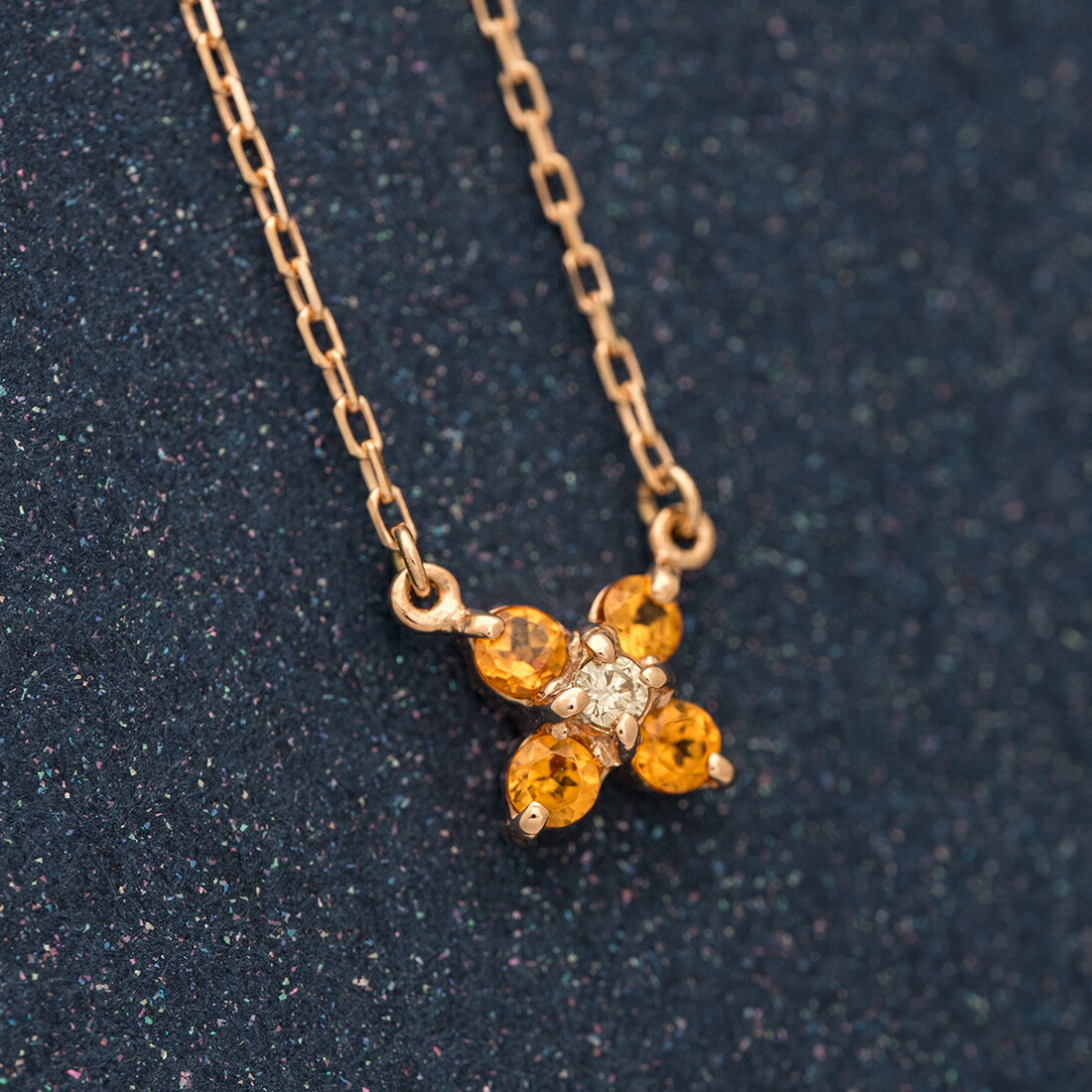 umu -アム- FINE JEWELRY STUIDIOマンダリンガーネット フラワーモチーフ ネックレス 「arte」pn0574_kanban2.jpg