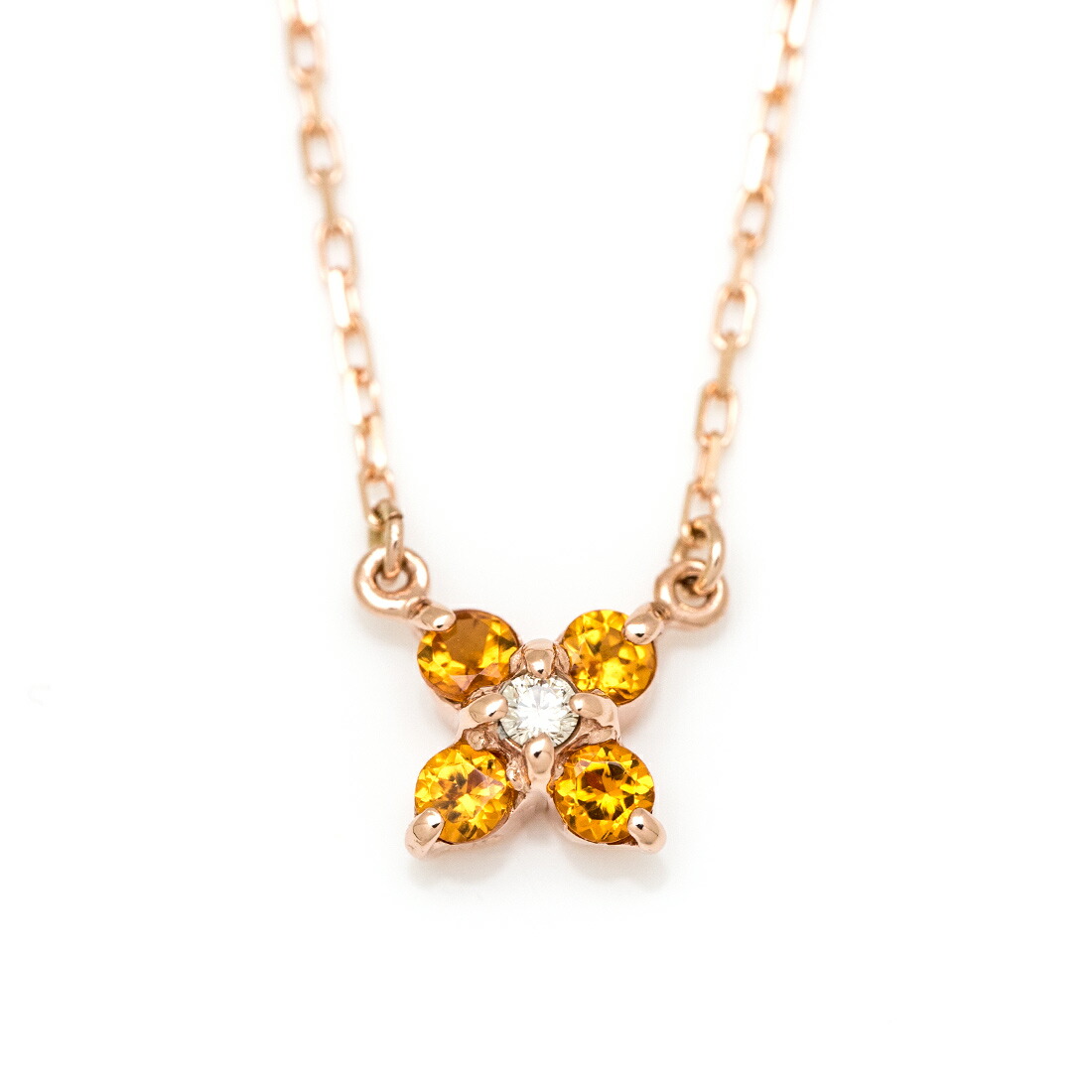 umu -アム- FINE JEWELRY STUIDIOマンダリンガーネット フラワーモチーフ ネックレス 「arte」pn0574_m.jpg