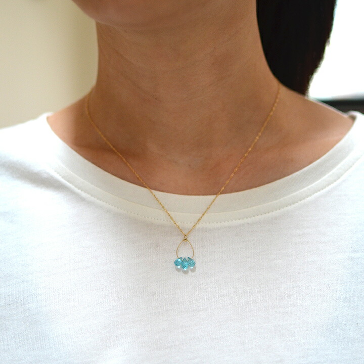 umu -アム- FINE JEWELRY STUIDIOアパタイト ブリオレットカット ネックレス 「aura」pn0581_i2.jpg