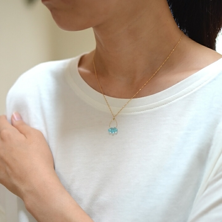 umu -アム- FINE JEWELRY STUIDIOアパタイト ブリオレットカット ネックレス 「aura」pn0581_i3.jpg
