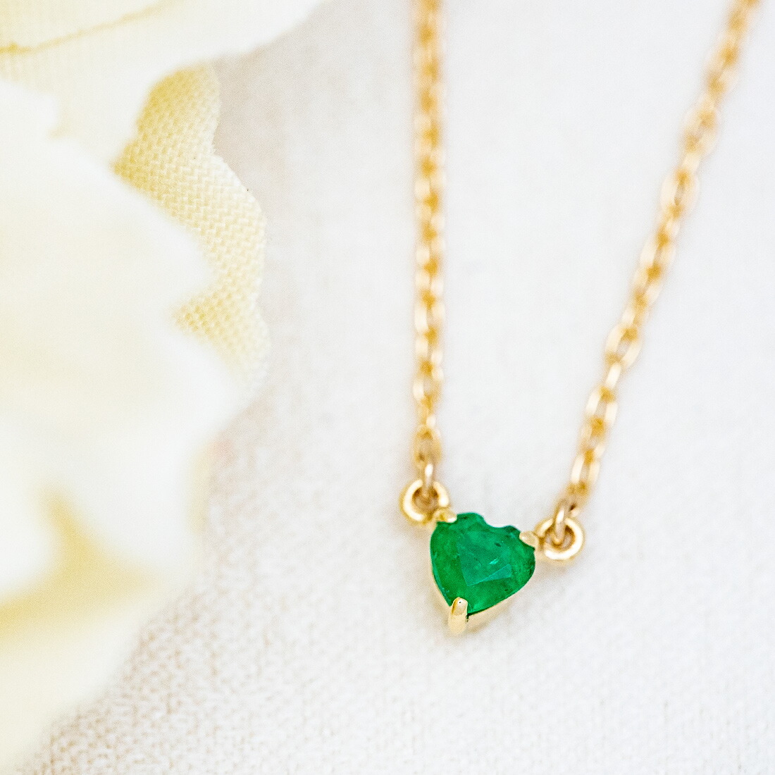 umu -アム- FINE JEWELRY STUIDIOエメラルド ハート ネックレス 「regaletto」pn0592_1.jpg