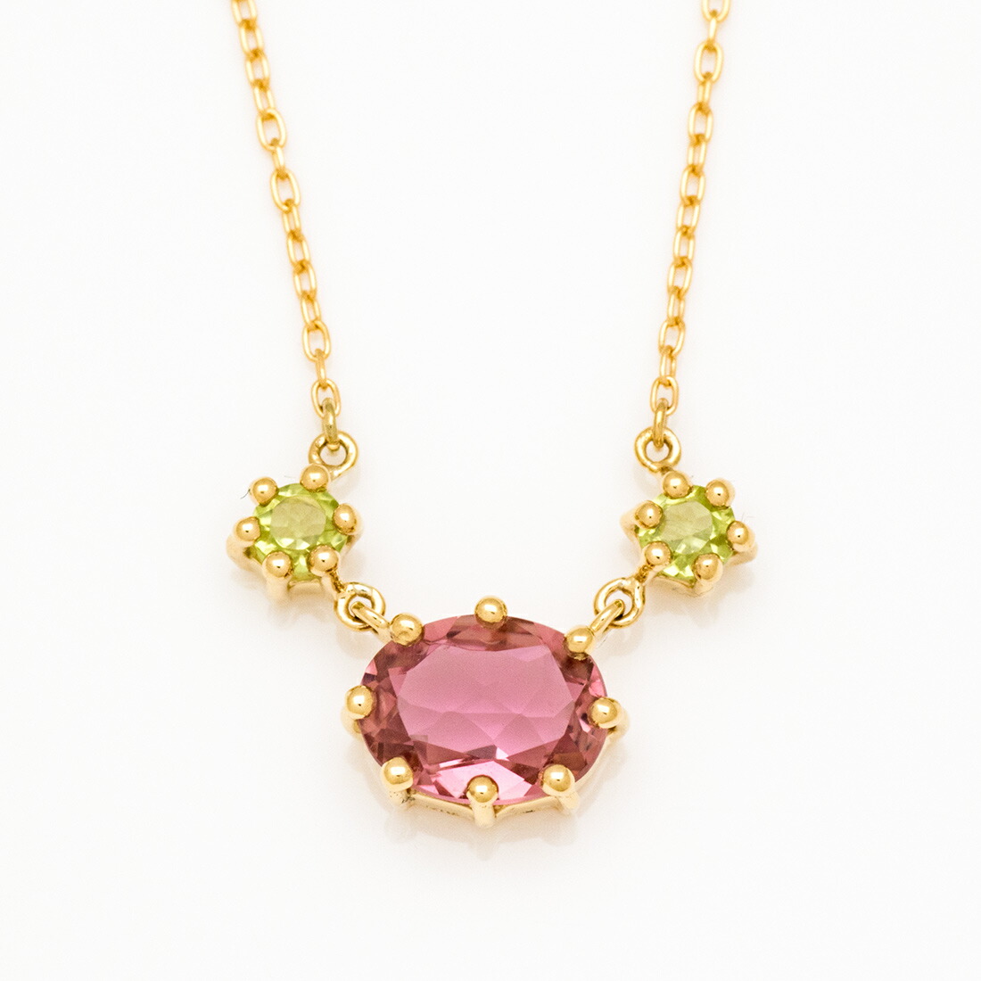 umu -アム- FINE JEWELRY STUIDIOピンクトルマリン ペリドット ネックレス 「dolco」pn0599_m.jpg