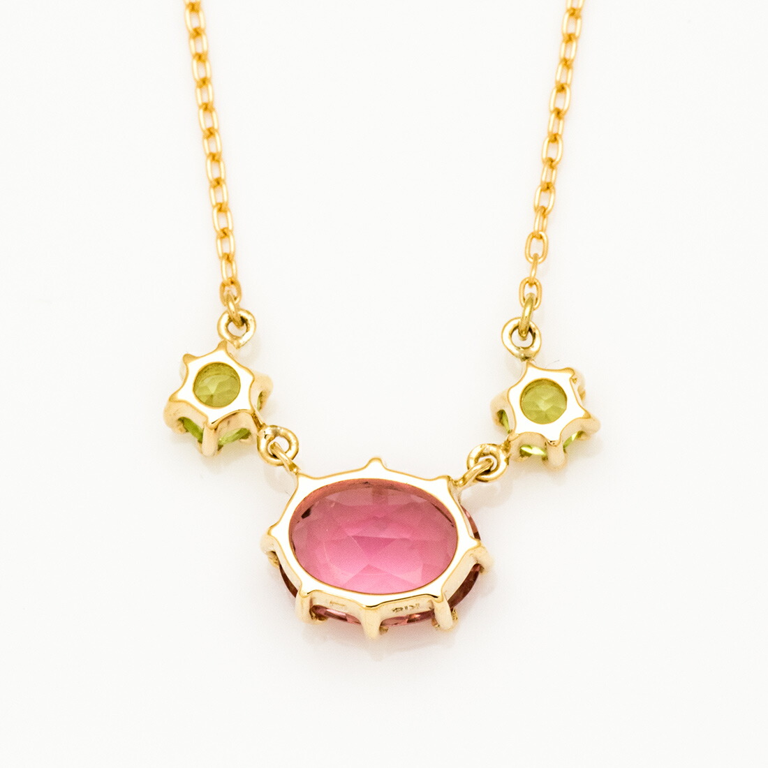 umu -アム- FINE JEWELRY STUIDIOピンクトルマリン ペリドット ネックレス 「dolco」pn0599_u.jpg