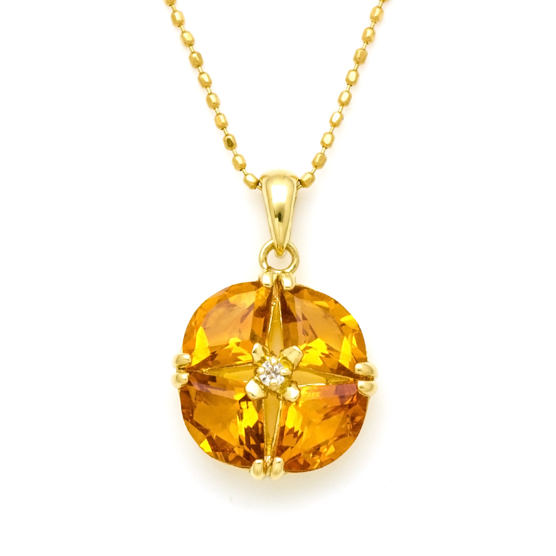 K18 シトリン ダイヤモンド ペンダントトップ[商品番号:PN0605] | umu
