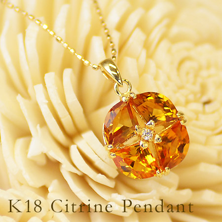 umu -アム- FINE JEWELRY STUIDIOK18 シトリン ダイヤモンド ペンダントトップpn0605_1.jpg