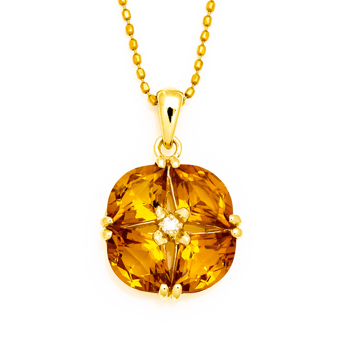 umu -アム- FINE JEWELRY STUIDIOK18 シトリン ダイヤモンド ペンダントトップpn0605_m.jpg