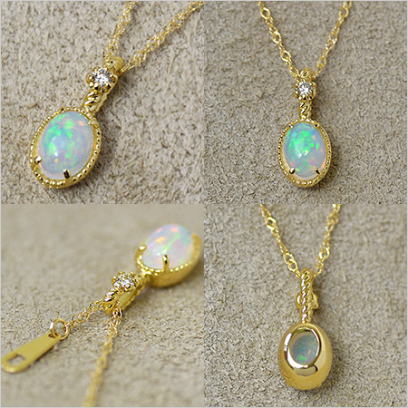 umu -アム- FINE JEWELRY STUIDIOK18 ライトオパール ダイヤモンド ペンダントトップ「spaiato」pn0612_2.jpg