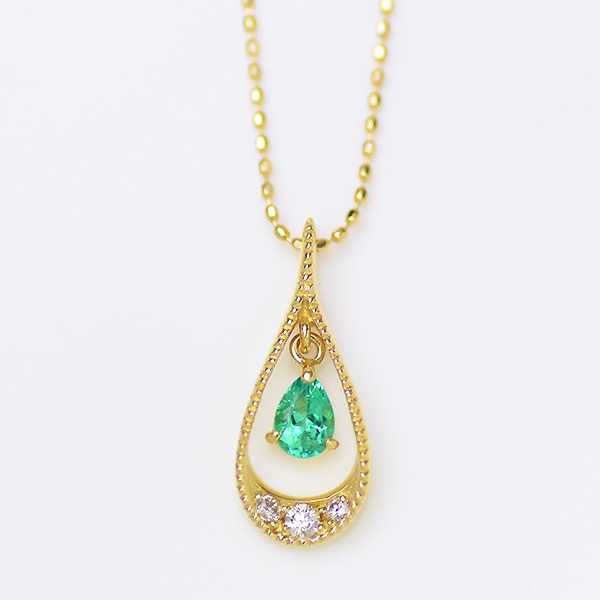 umu -アム- FINE JEWELRY STUIDIOK18 エメラルド ダイヤモンド ペンダントトップ 「versare」pn0632_m.jpg