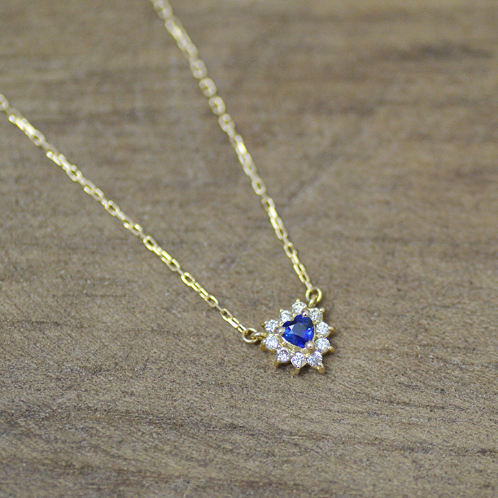 umu -アム- FINE JEWELRY STUIDIOK18 ブルーサファイア ダイヤモンド ハートモチーフ ネックレス 「Pure」pn0643_3.jpg