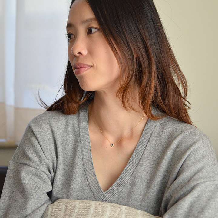 umu -アム- FINE JEWELRY STUIDIOK18 ブルーサファイア ダイヤモンド ハートモチーフ ネックレス 「Pure」pn0643_7.jpg