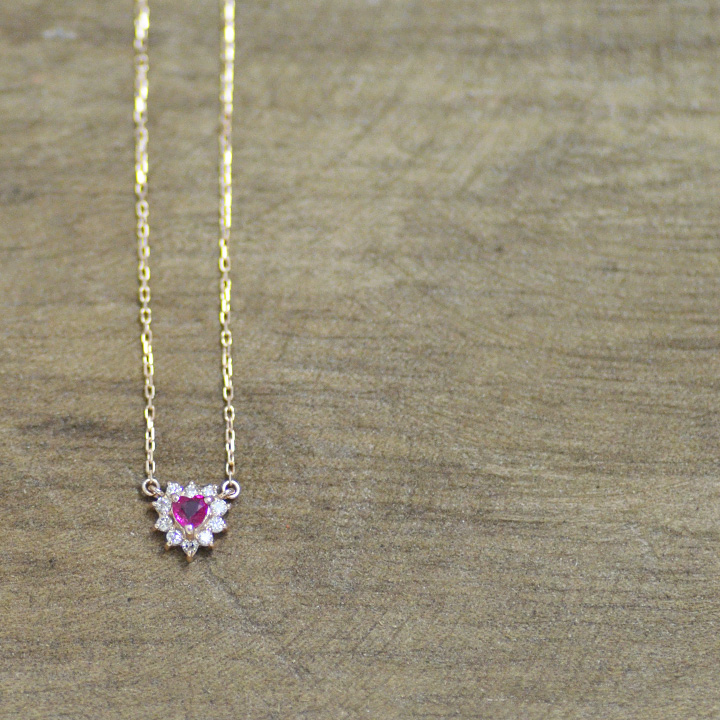 umu -アム- FINE JEWELRY STUIDIOK18 ルビー ダイヤモンド ハートモチーフ ネックレス 「Pure」pn0644_1.jpg