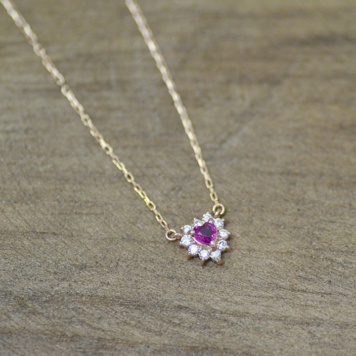 umu -アム- FINE JEWELRY STUIDIOK18 ルビー ダイヤモンド ハートモチーフ ネックレス 「Pure」pn0644_3.jpg