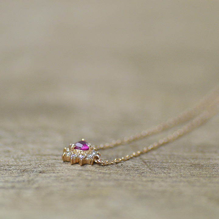 umu -アム- FINE JEWELRY STUIDIOK18 ルビー ダイヤモンド ハートモチーフ ネックレス 「Pure」pn0644_4.jpg