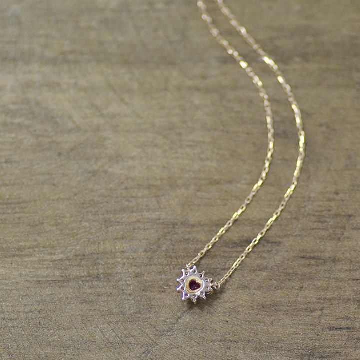 umu -アム- FINE JEWELRY STUIDIOK18 ルビー ダイヤモンド ハートモチーフ ネックレス 「Pure」pn0644_5.jpg