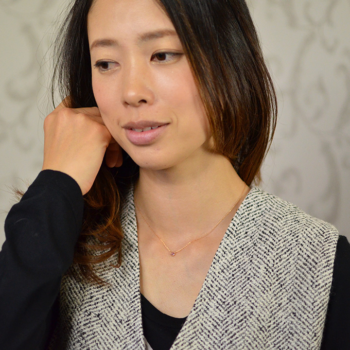 umu -アム- FINE JEWELRY STUIDIOK18 ローズカット サファイア ネックレス 「pastello」pn0645_8.jpg