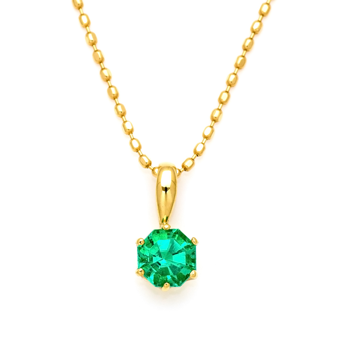 umu -アム- FINE JEWELRY STUIDIOK18 オクタゴン エメラルド ペンダントトップpn0647.jpg