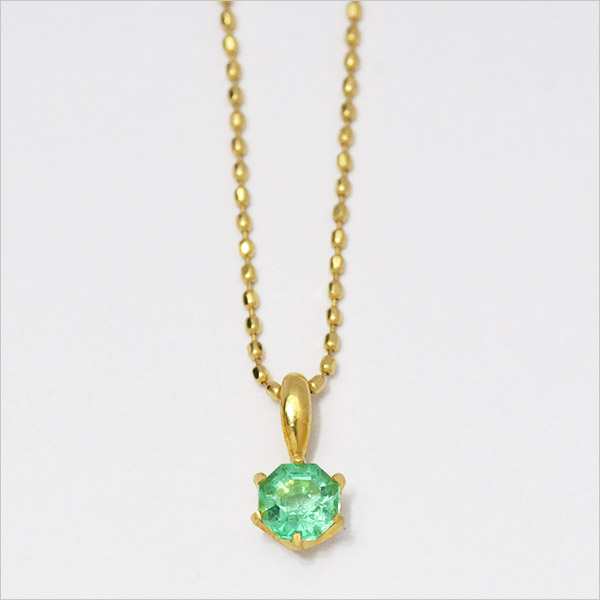 umu -アム- FINE JEWELRY STUIDIOK18 オクタゴン エメラルド ペンダントトップpn0647_m.jpg