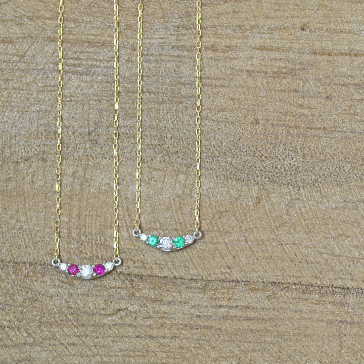 umu -アム- FINE JEWELRY STUIDIOK18/PT900 ルビー or エメラルド ダイヤモンド ペンダント 「Noel」pn0653_1.jpg