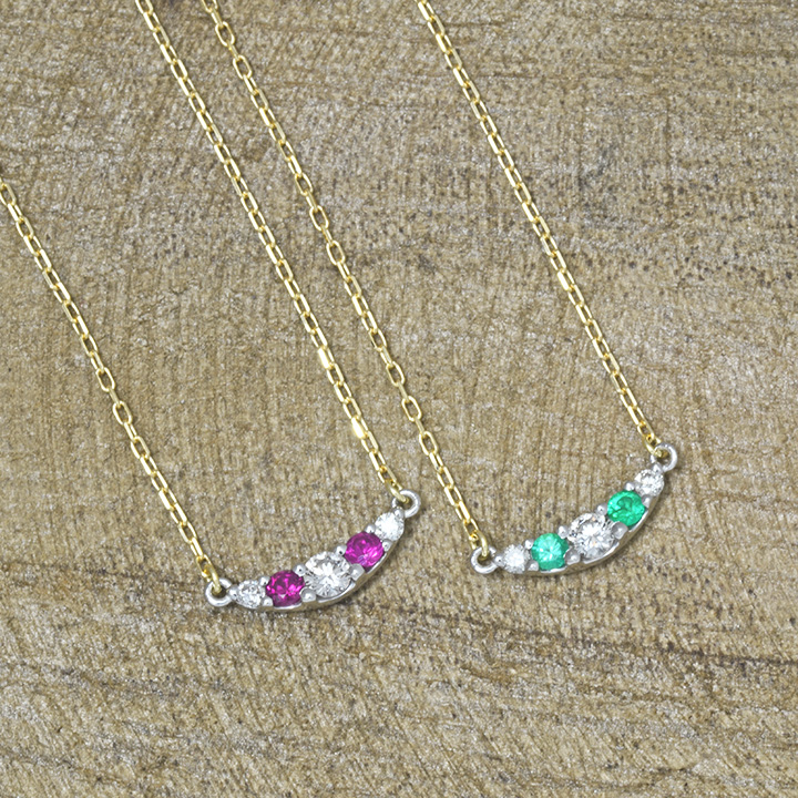 umu -アム- FINE JEWELRY STUIDIOK18/PT900 ルビー or エメラルド ダイヤモンド ペンダント 「Noel」pn0653_3.jpg