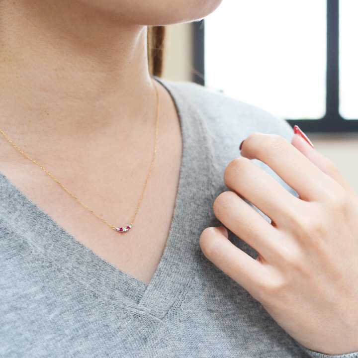 umu -アム- FINE JEWELRY STUIDIOK18/PT900 ルビー or エメラルド ダイヤモンド ペンダント 「Noel」pn0653_7.jpg