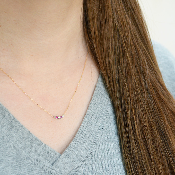 umu -アム- FINE JEWELRY STUIDIOK18/PT900 ルビー or エメラルド ダイヤモンド ペンダント 「Noel」pn0653_9.jpg