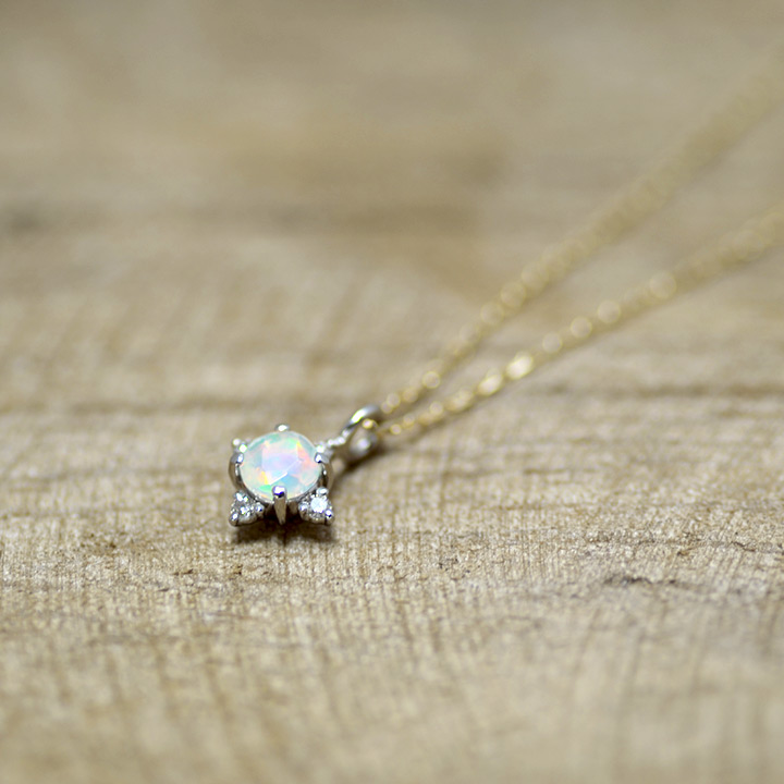 umu -アム- FINE JEWELRY STUIDIOK18/PT900 ライトオパール ダイヤモンド ペンダント 「Etoile」pn0655_4.jpg