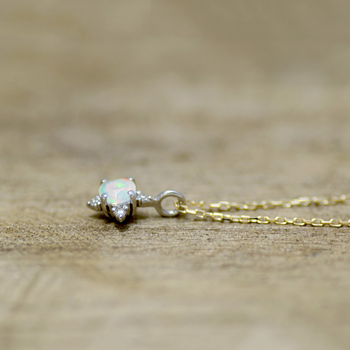 umu -アム- FINE JEWELRY STUIDIOK18/PT900 ライトオパール ダイヤモンド ペンダント 「Etoile」pn0655_5.jpg
