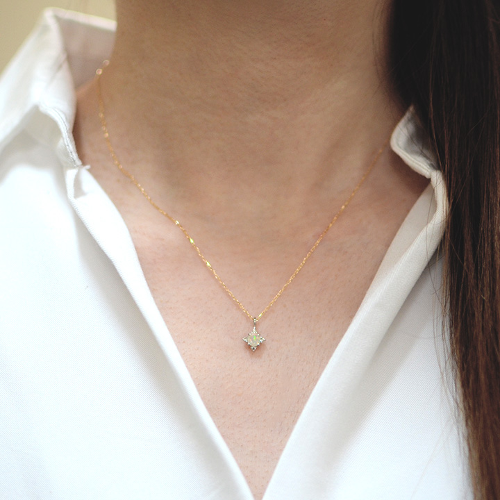 umu -アム- FINE JEWELRY STUIDIOK18/PT900 ライトオパール ダイヤモンド ペンダント 「Etoile」pn0655_9.jpg