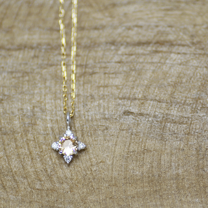 umu -アム- FINE JEWELRY STUIDIOK18/PT900 インペリアルトパーズ ダイヤモンド ペンダント 「Etoile」pn0657_1.jpg