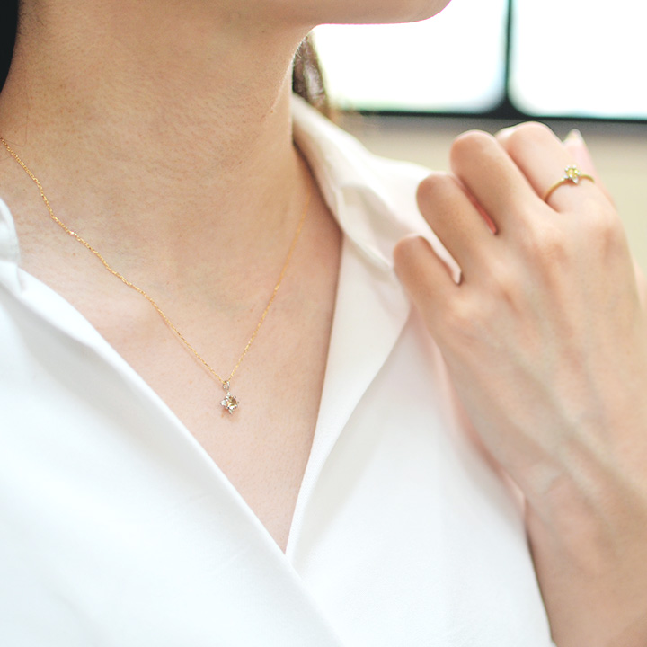 umu -アム- FINE JEWELRY STUIDIOK18/PT900 インペリアルトパーズ ダイヤモンド ペンダント 「Etoile」pn0657_7.jpg