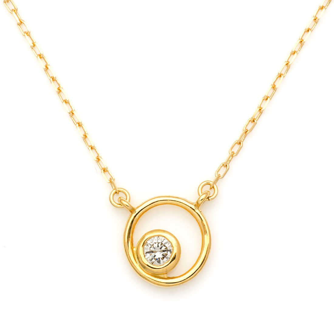 umu -アム- FINE JEWELRY STUIDIOK18 ダイヤモンド 0.07ct ネックレス 「Circle」pn0668.jpg