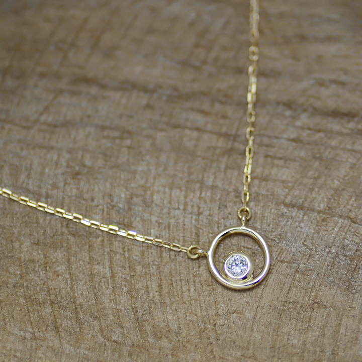 umu -アム- FINE JEWELRY STUIDIOK18 ダイヤモンド 0.07ct ネックレス 「Circle」pn0668_2.jpg