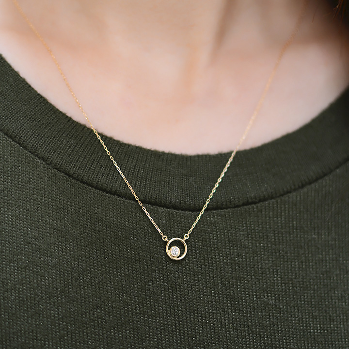 umu -アム- FINE JEWELRY STUIDIOK18 ダイヤモンド 0.07ct ネックレス 「Circle」pn0668_9.jpg