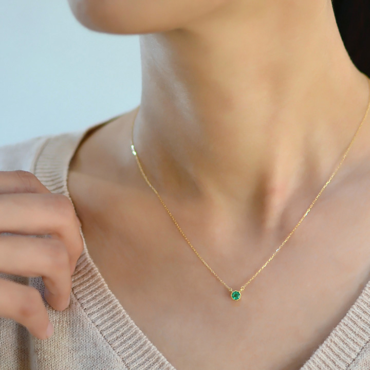 umu -アム- FINE JEWELRY STUIDIOK18 エメラルド ネックレスpn0671_8.jpg