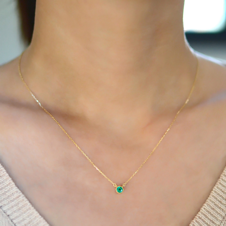 umu -アム- FINE JEWELRY STUIDIOK18 エメラルド ネックレスpn0671_9.jpg