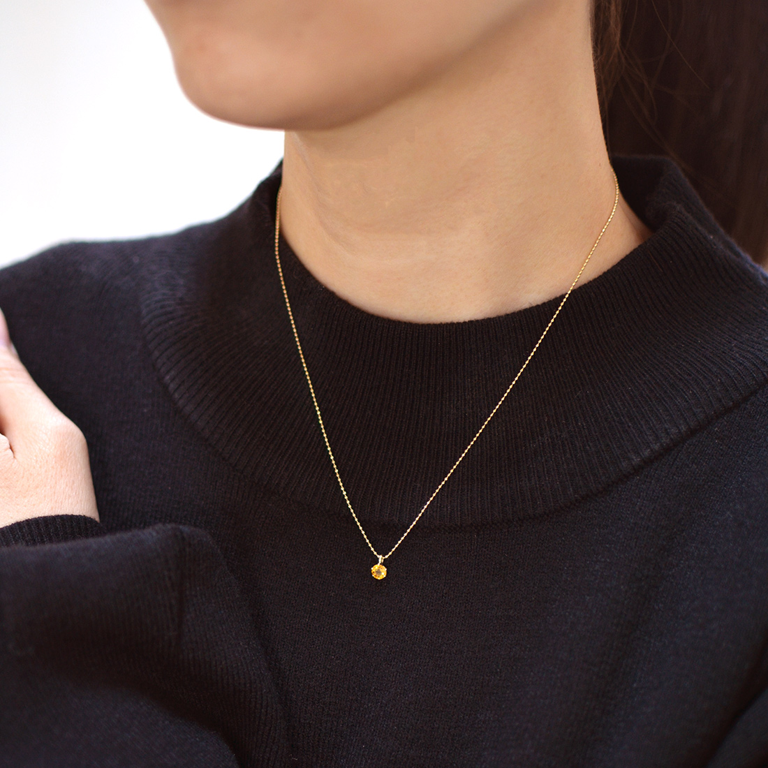 umu -アム- FINE JEWELRY STUIDIOK10 シトリン ペンダントpn0673_i3.jpg
