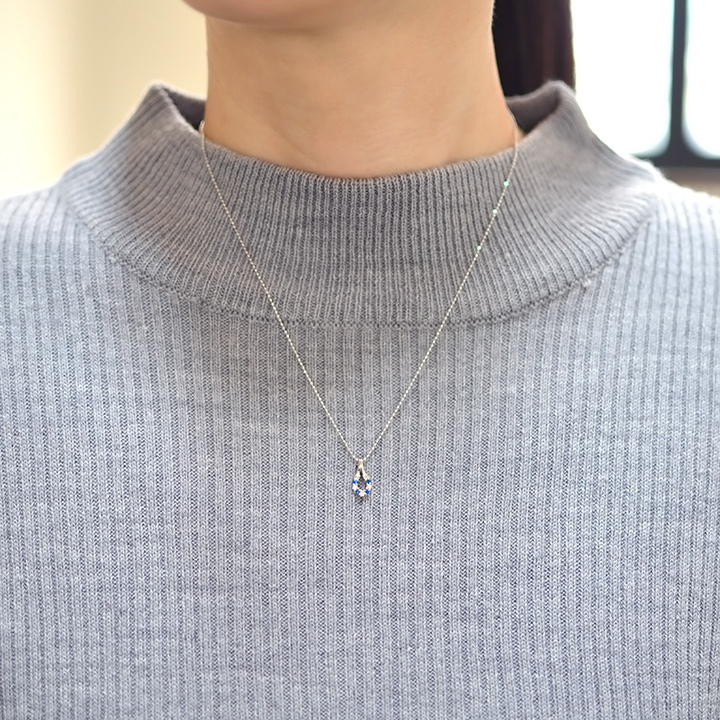 umu -アム- FINE JEWELRY STUIDIOK18 ブルーサファイア ダイヤモンド ペンダントトップ 「fortuna」pn0680_i2.jpg