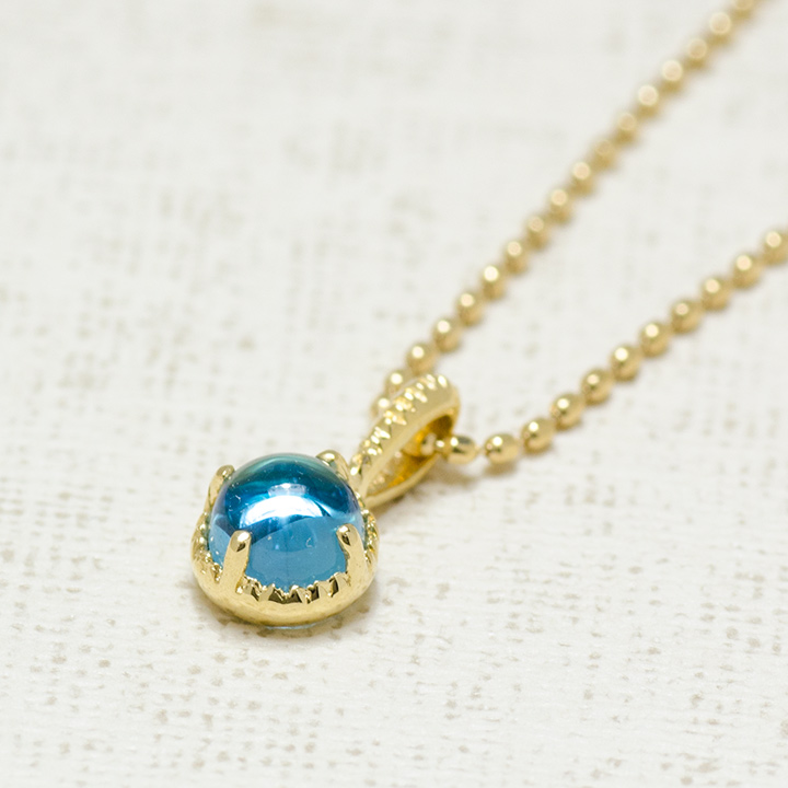 umu -アム- FINE JEWELRY STUIDIOK18 カボション ブルートパーズ ペンダントトップ 「amaretto」pn0685_kanban2.jpg