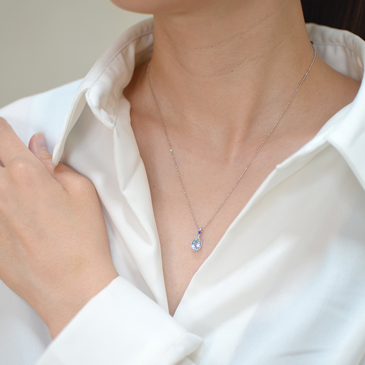 umu -アム- FINE JEWELRY STUIDIOK18 アクアマリン アイオライト ペンダントトップ 「spaiato」pn0690_i3.jpg