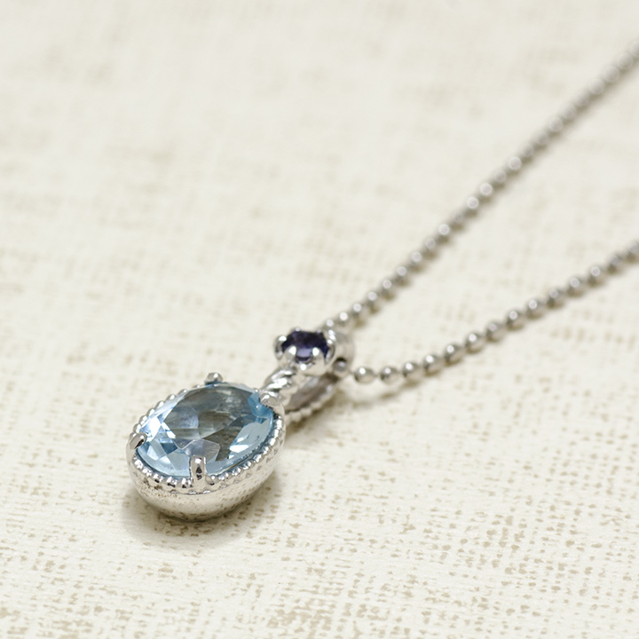 umu -アム- FINE JEWELRY STUIDIOK18 アクアマリン アイオライト ペンダントトップ 「spaiato」pn0690_kanban2.jpg