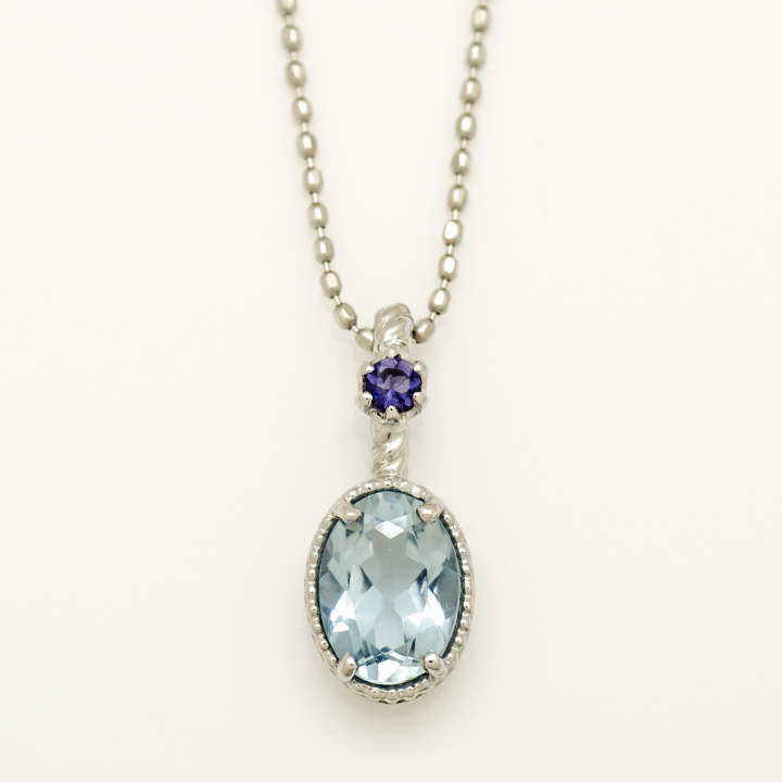 umu -アム- FINE JEWELRY STUIDIOK18 アクアマリン アイオライト ペンダントトップ 「spaiato」pn0690_m.jpg