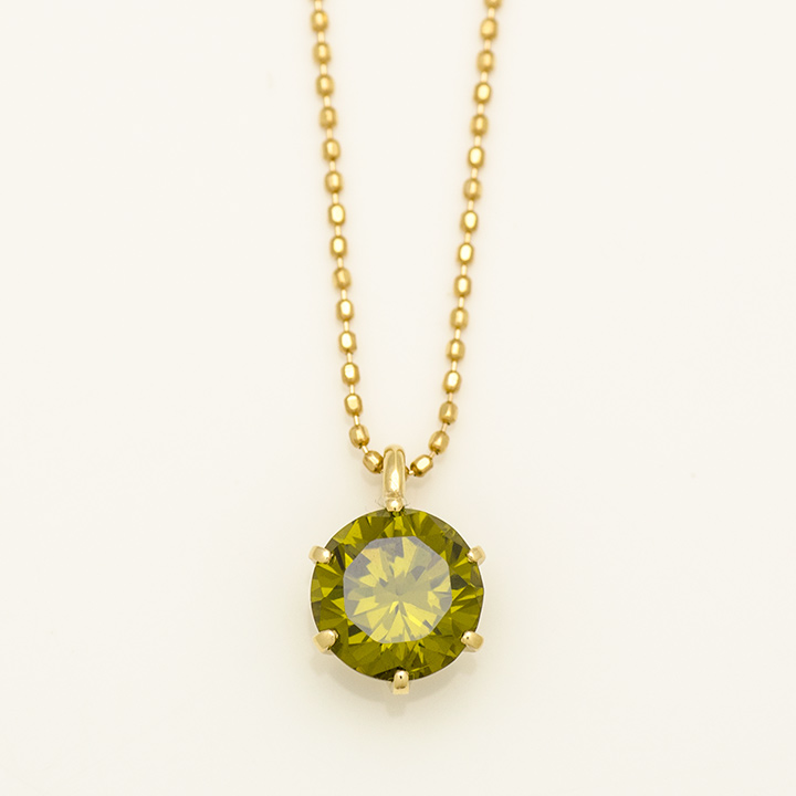 umu -アム- FINE JEWELRY STUIDIOオリーブカラー キュービックジルコニア ペンダントトップpn0691_m.jpg