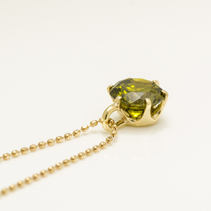 umu -アム- FINE JEWELRY STUIDIOオリーブカラー キュービックジルコニア ペンダントトップpn0691_s.jpg